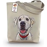 Yellow Lab Tote Bag - Yellow Lab Lover Gift - Yellow Lab Totes -Handmade Totes - Dog Canvas Totes - Dog Reusable Shopping Bag - Gifts for Mom - Shoulder Bag - Grocery Bag - Handbag - Beach Bag