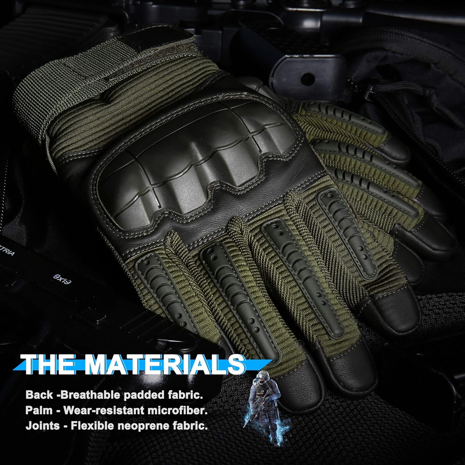 WTACTFUL Army Military Tactical Touch Screen Full Finger Gloves for Motorcycle Motorbike Hunting : Sports & Outdoors