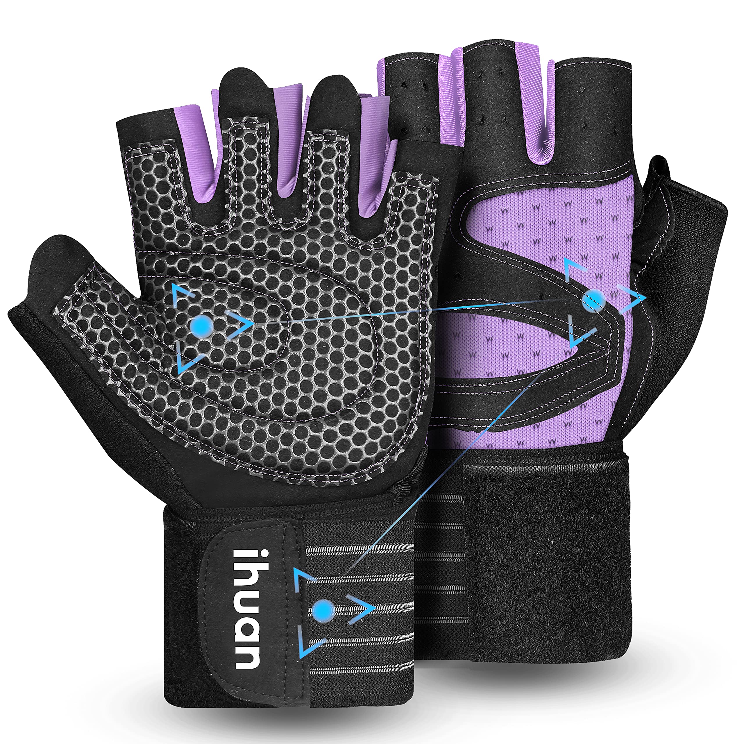 Photo 1 of **ONLY ONE GLOVE**ihuan Ventilated Weight Lifting Gym Workout Gloves with Wrist Wrap Support for Men & Women, Full Palm Protection, for Weightlifting, Training, Fitness, Hanging, Pull ups
