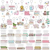 Equsion 100 Pcs Book Lover Keychains Bulk, Funny Acrylic Bookish Keychains Book Club Gifts, Cute Reading Keyrings for Readers Librarian Bookworm Group Teachers Student Rewards, Birthday Party Favor