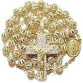 GeekTenet Premium Luxury Rosary Beads Chaplet Stainless Steel Zircon Rosery Cross Catholic gifts