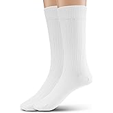Silky Toes Modal Mens Crew Socks, Formal Mid-Length Dress Calf Socks 2 or 4 Pk