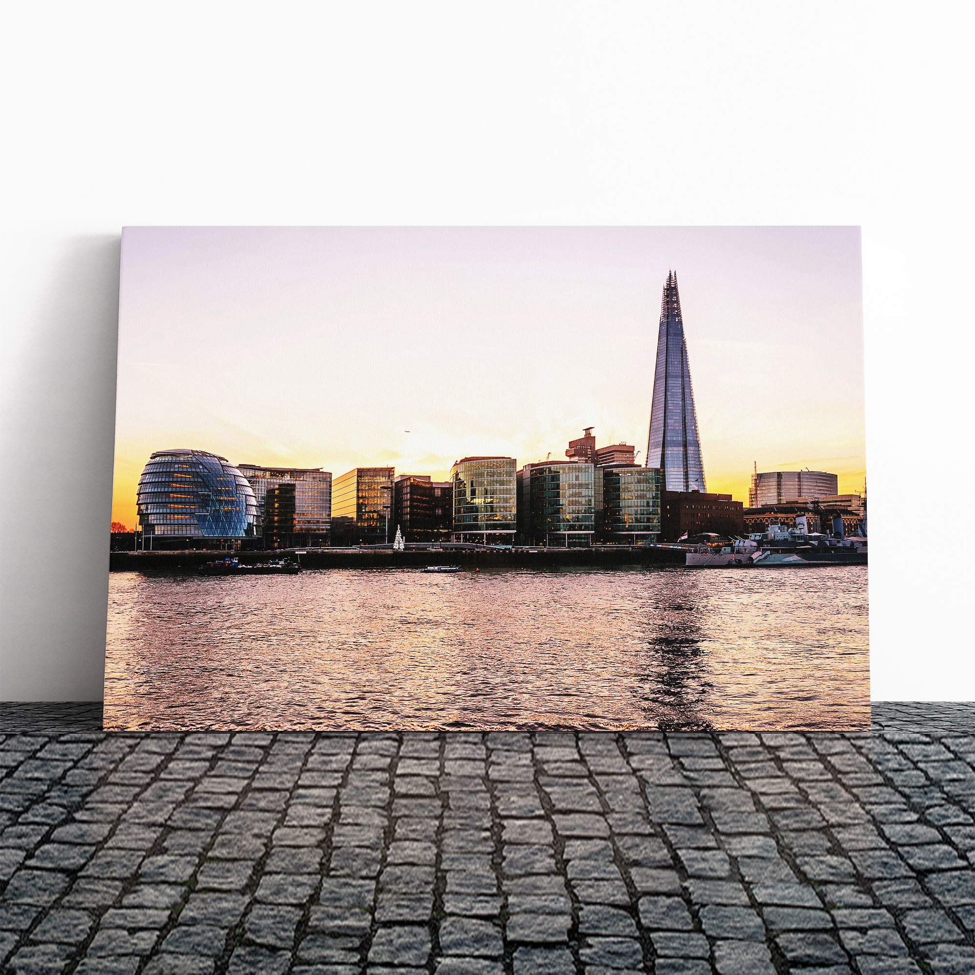 The Shard London Skyline Canvas Print | Gallery Wrapped 30mm Frame Wall Art | 20x14 inches | Ready to Hang | Modern Cityscape Picture | Living Room Bedroom Lounge Office