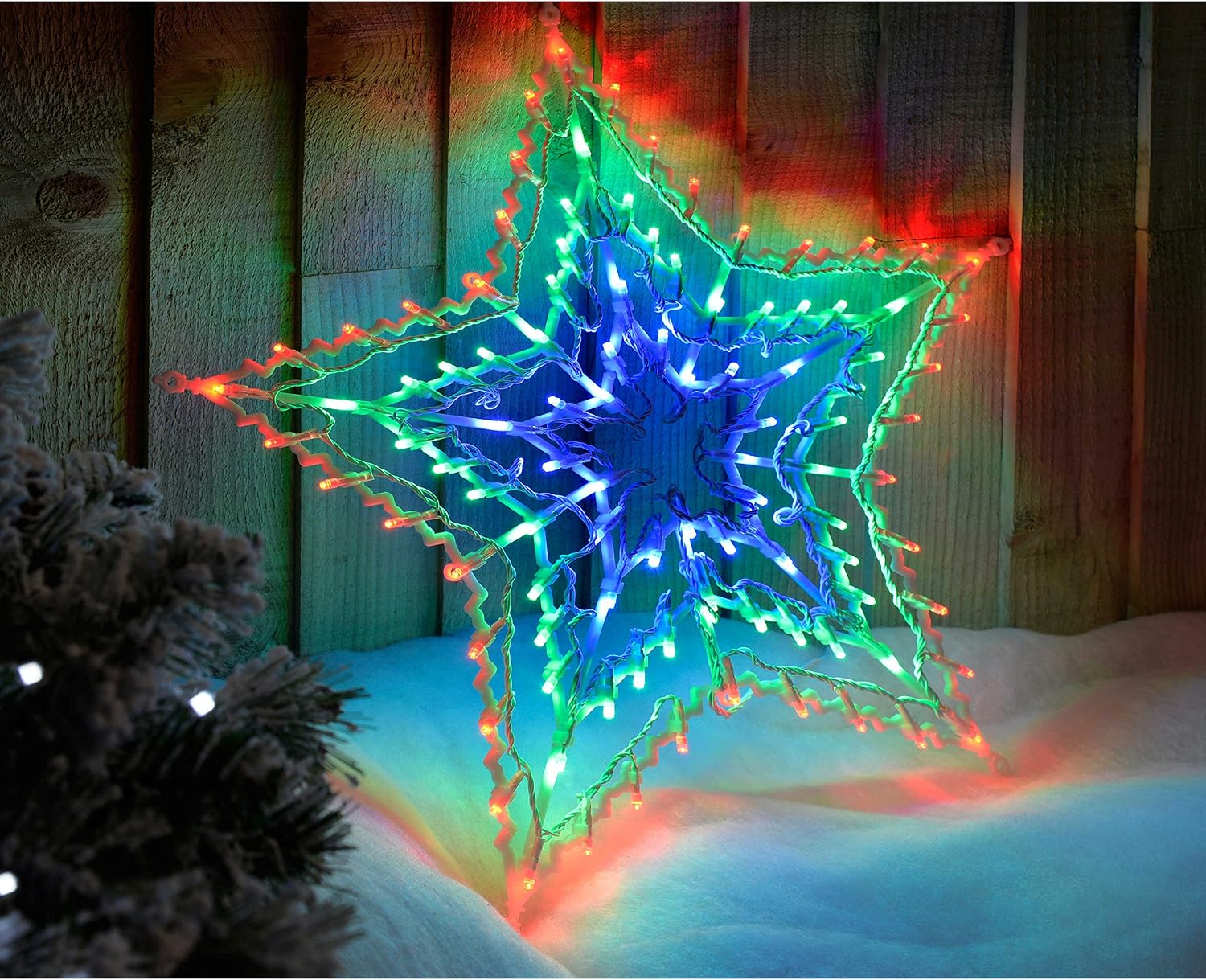 WeRChristmas Star Silhouette with 100-LED Chasing and Static Settings - Multi-Colour - Image 4