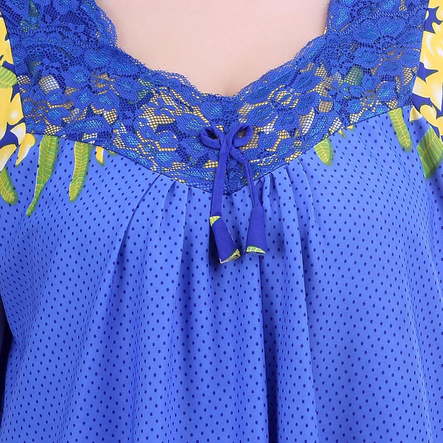 noty women's satin nighty - dotted print