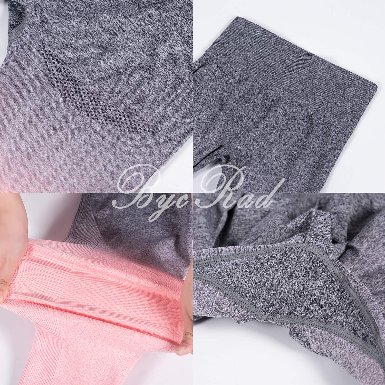 BycRad Womens Flex Ombre Slimming Leggings Yoga Pants Compression Tights Black S