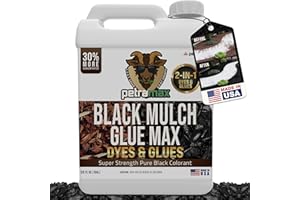 PetraMax SuperMax Mulch Glue - Rock Glue, Gravel Glue, Gravel Stabilizer and Mulch Glue Binder, Rock Glue for Landscape Maintenance and Landscape Adhesive Max Mulch Glue Spray - (Black Dye, 1G)