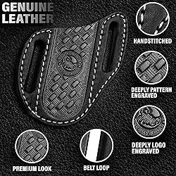 Red Scorpion Handmade Leather Knife Sheath for Belt