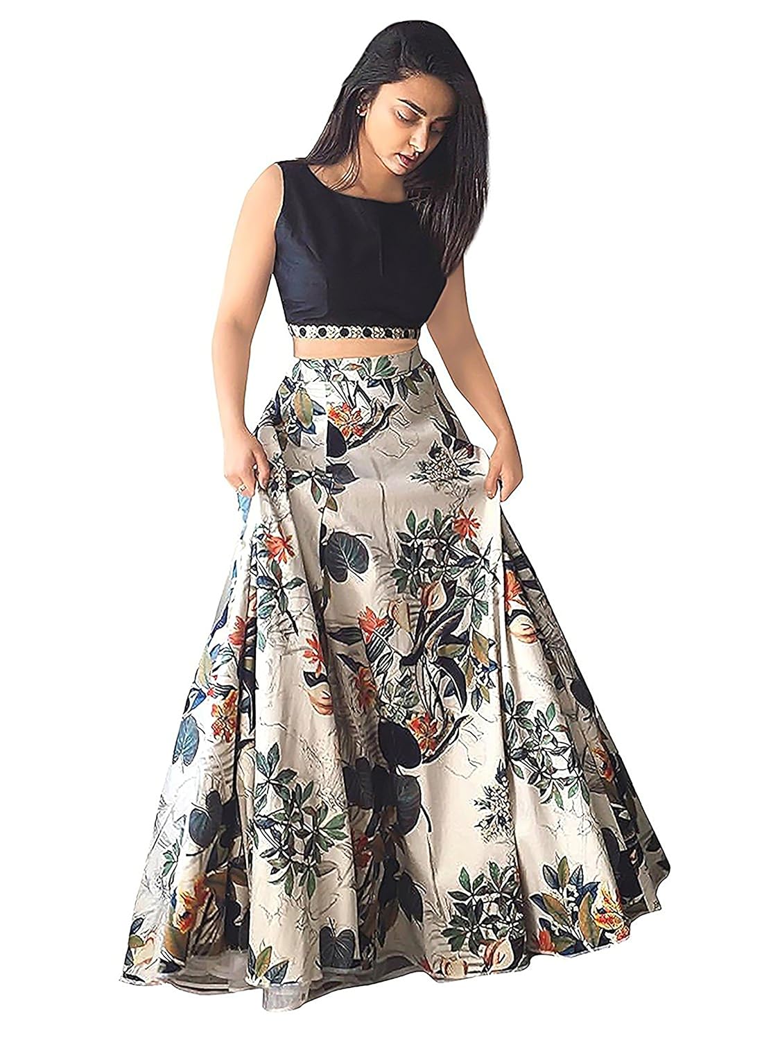 dwarshi fashion women's velvet lehenga choli (multicolor,free size, semi-stitched)