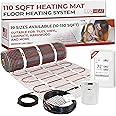 LuxHeat 110 Sqft Mat Kit (120v) Electric Radiant Floor heating System for Tile & Laminate. Underfloor Heating Kit Includes Heat Mat, Alarm & UWG4 OJ Microline WiFi Programmable Thermostat w/GFCI