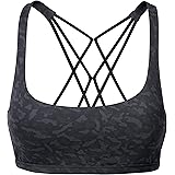 CRZ YOGA Women's Cute Yoga Sports Bra Strappy Sexy Back Padded Low Impact Workout Clothes Bra Tops