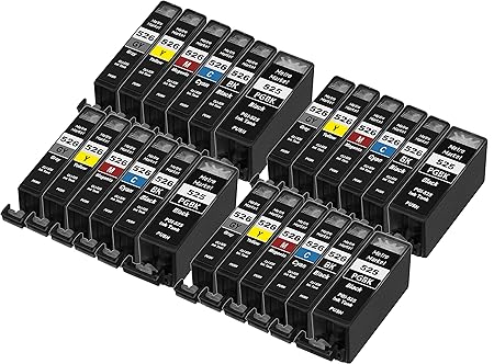 Metro Market 24 Stücke für PGI-525 CLI-526 Tintenpatronen für Canon PIXMA MG5100 MG5120 MG5150 MG5350 MG5250 MG5200 MG5300 MG