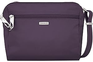 Travelon Anti-Theft Classic Convertible Crossbody & Waist Pack, Purple, 8 x 7 x 2