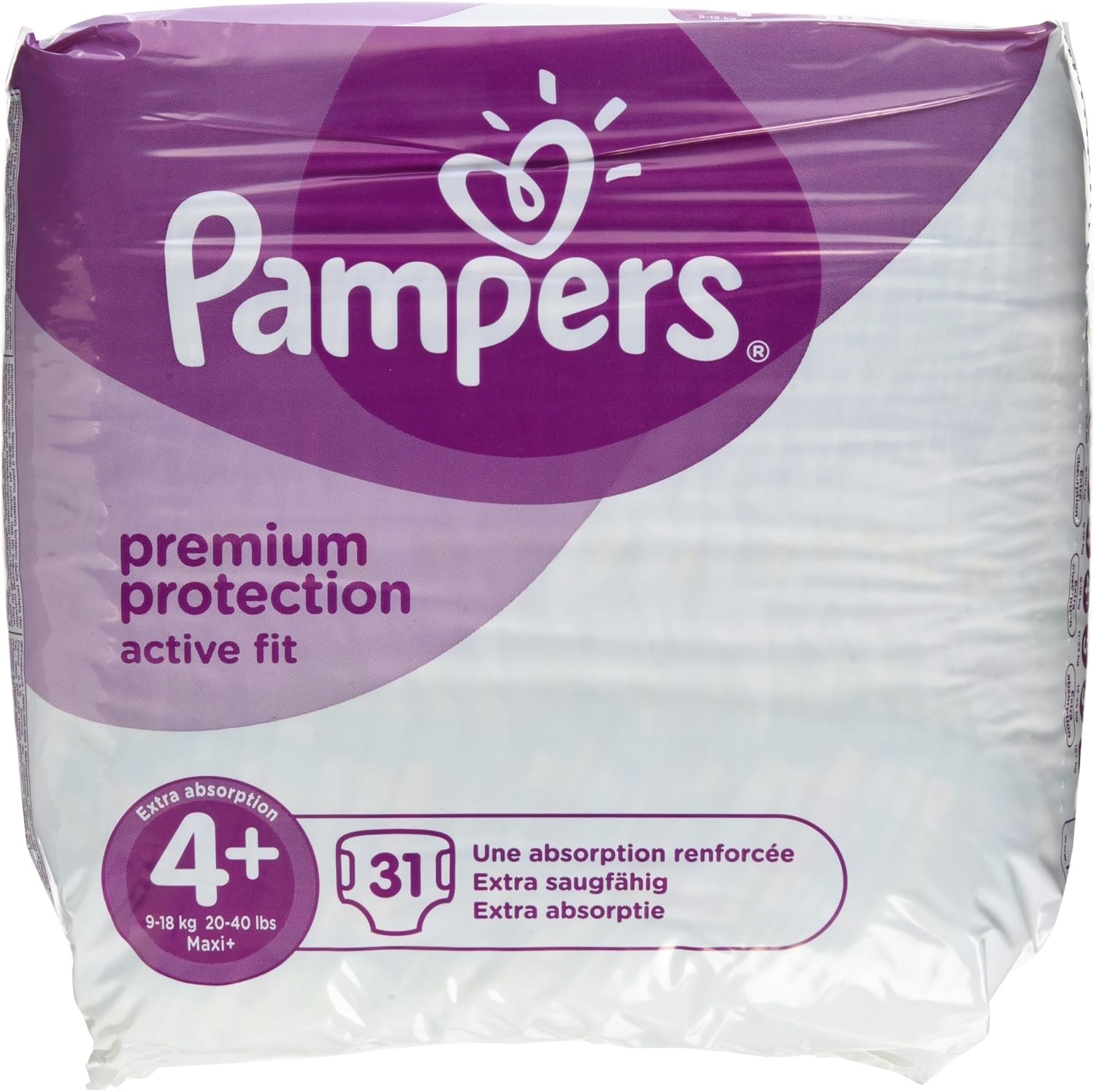 Pampers Premium Protection Active Fit Couches Taille 4+ Maxi Plus ( 9