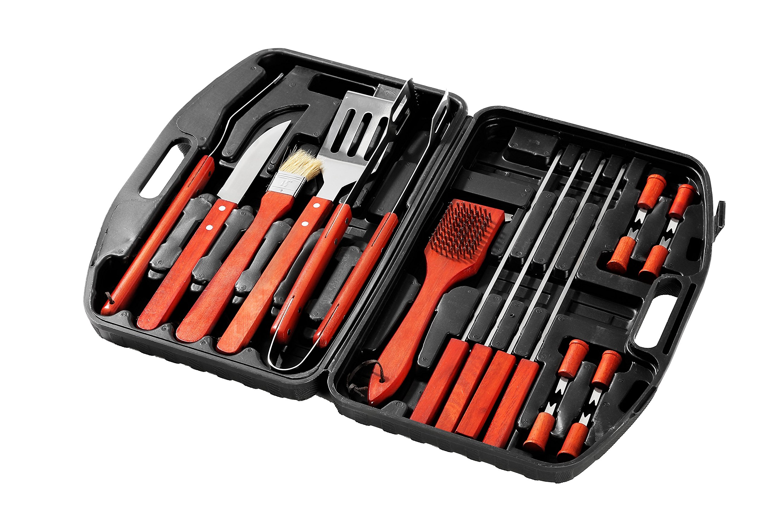 BBQ Grill Tools with Carrying Case 18 Piece Set Stainless Steel with