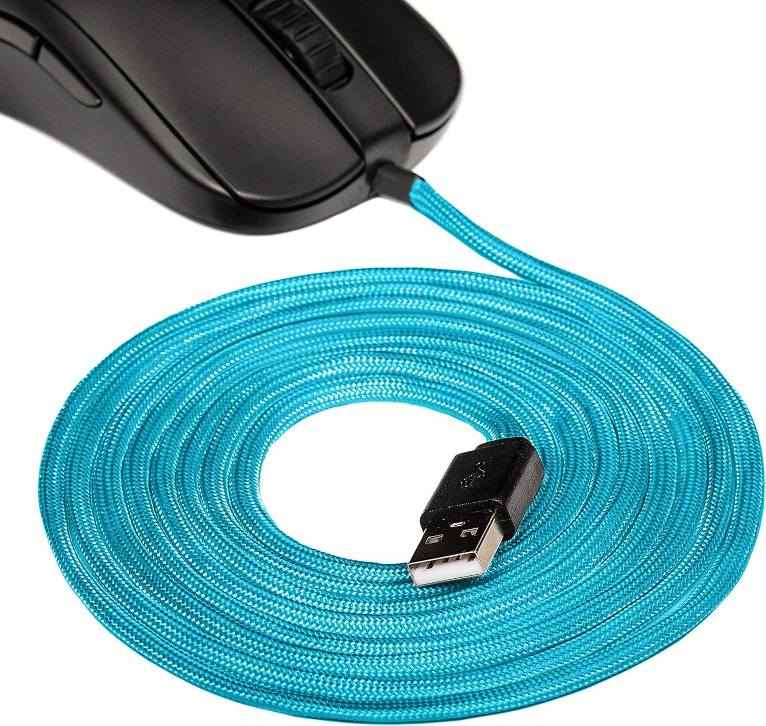 Amazon Com Zerocable Paracord Mouse Cable For Gaming Mice Light Flexible Compatible With Most Gaming Mice Game As If You Were Using A Wireless Mouse Turquoise Computers Accessories
