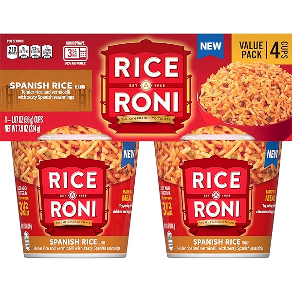 RICE-A-RONI CUPS, SPANISH RICE, 2.11 OZ, 4 PACK