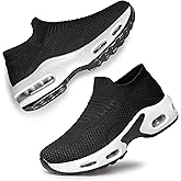 YHOON Women's Walking Shoes Slip-on - Sock Sneakers Ladies Nursing Work Air Cushion Mesh Casual Running Jogging Shoes