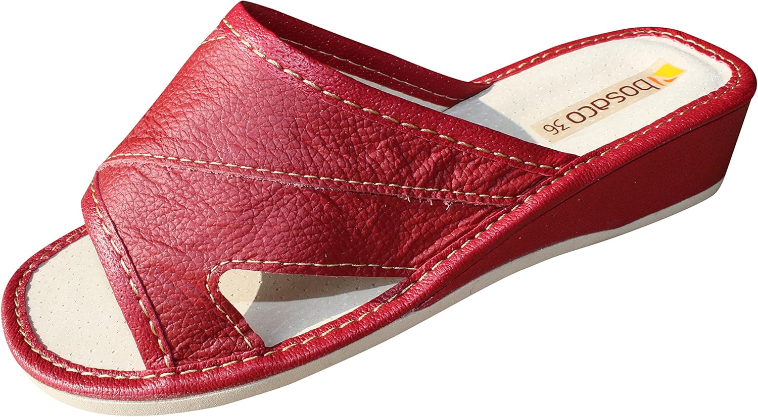 pantoufle cuir femme