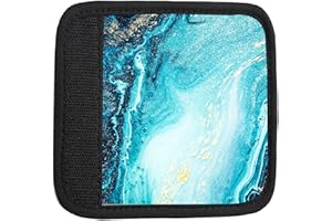 TPOAEL 2 Pack Luggage Handle Wrap Travel Tags - Set of Luggage Tags for Suitcases, Identifiers, Marker, and Handle Covers - Cruise Accessories and Travel Gifts（Blue Marble