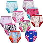 BIG ELEPHANT 10-Pack Baby Potty Training Underwear, Soft 100% Cotton Absorbent Training Pants for Boys & Girls, 7-8Y