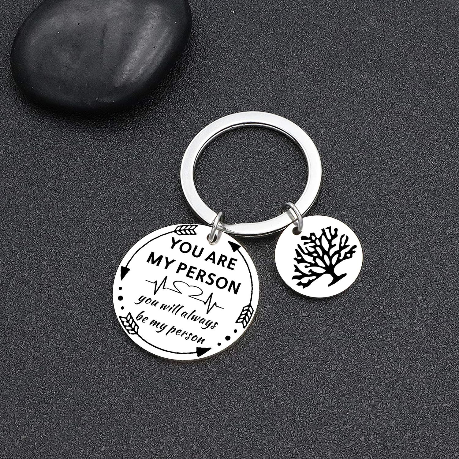 QMVMV You are My Person Gifts Bff Women Teens Girls Best Friends Keyring Birthday Valentines KeyChain, Silver - Image 5