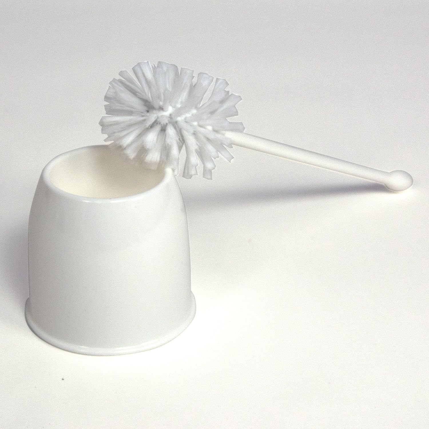 Casabella Toilet Bowl Brush with Holder Set, White: Home & Kitchen