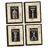 Gango Home Décor 4 Vintage Barber Shop Art Prints