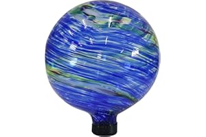 Sunnydaze 10-Inch Gazing Ball for Garden - Glass Gazing Globe for Outside - Garden Orb Yard Decor - Northern Lights