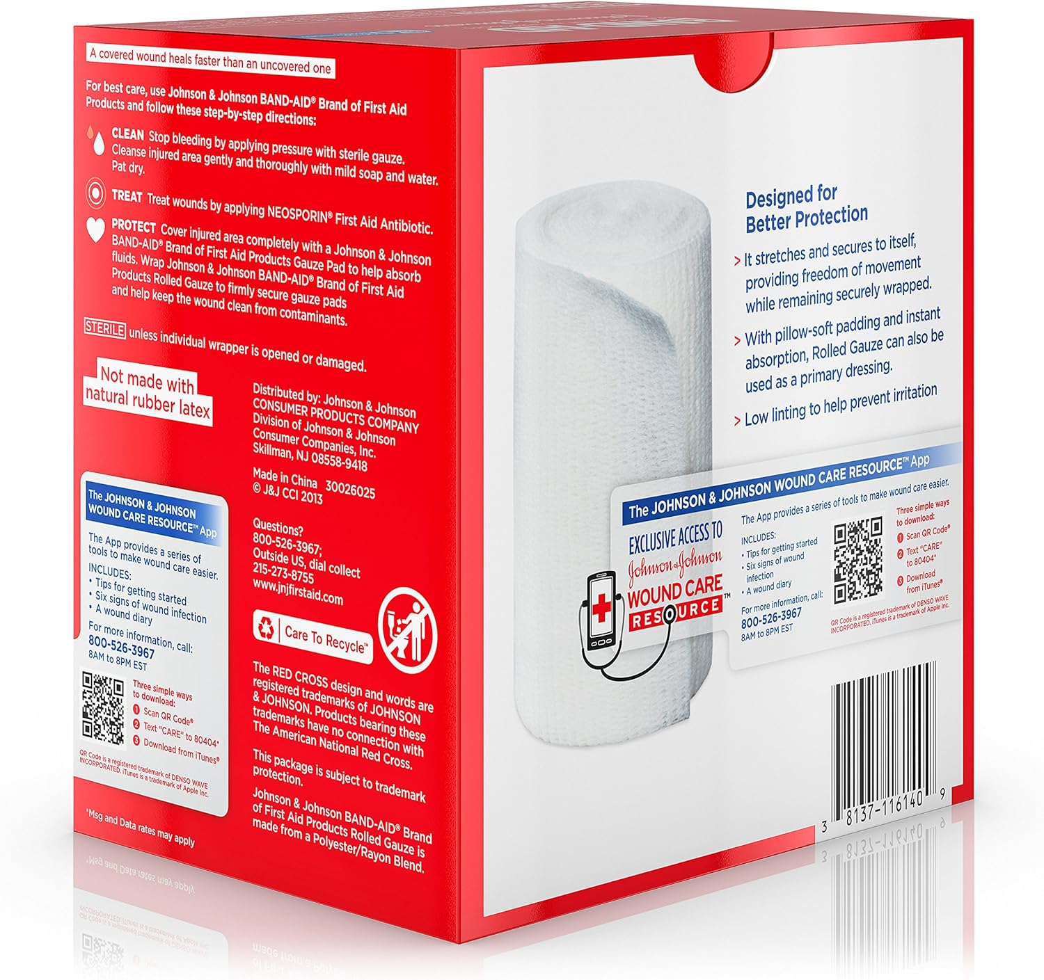 Band Aid Brand of First Aid Products Flexible Rolled Gauze Dressing for Minor Wound Care, Soft Padding and Instant Absorption, 3 Inches by 2.1 Yards, Value Pack 5 ct: Health & Personal Care