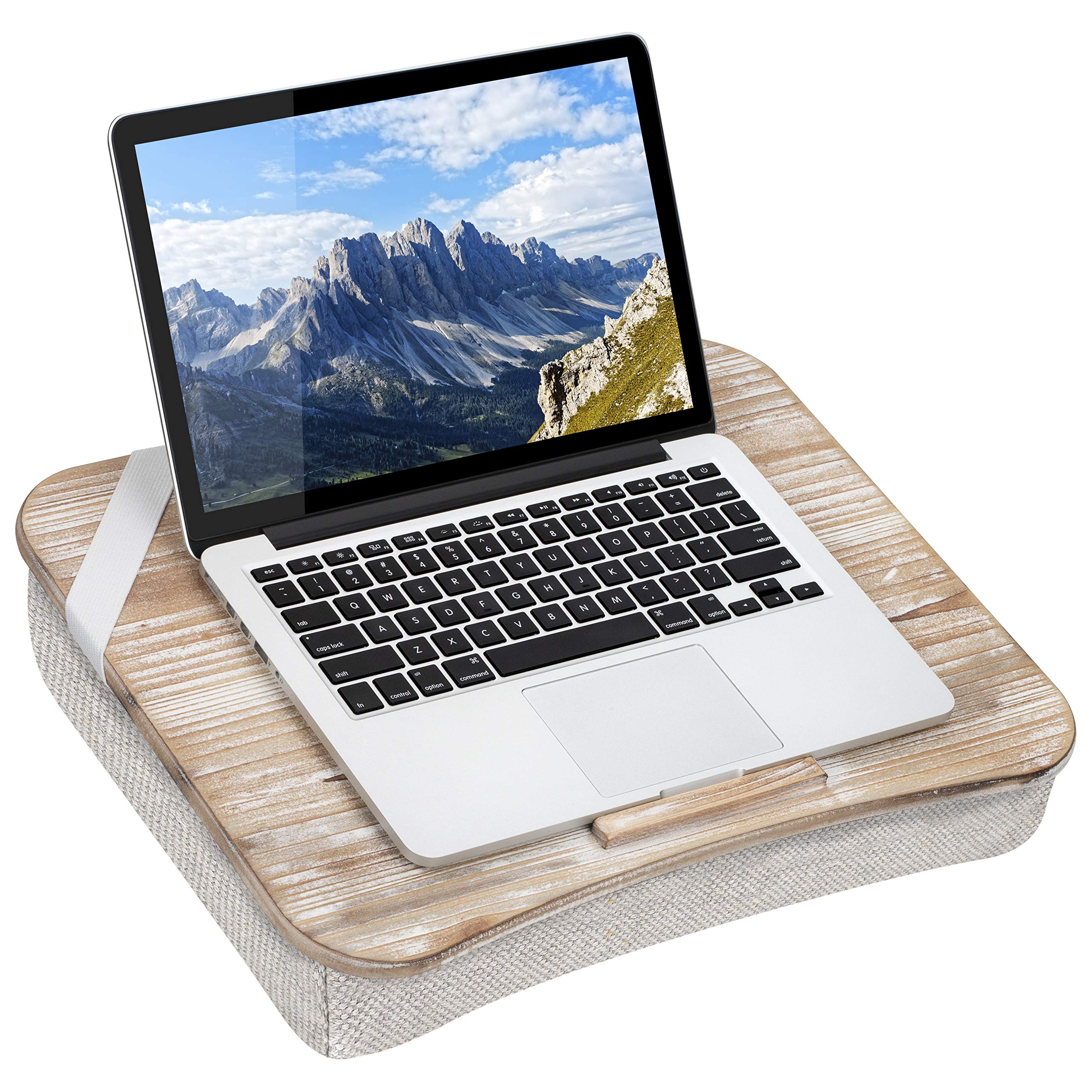 Heritage Lap Desk with Device Ledge - White Wash - Fits up to 17.3 Inch Laptops - Style No. 45611