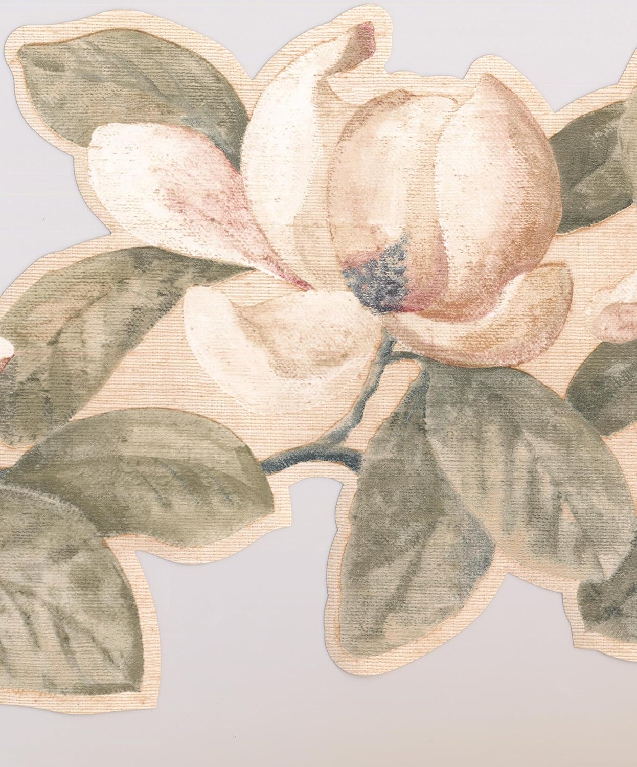 Creme White Flowers On Vine Wide Floral Wallpaper Border Retro Design Roll 15 X 9 25 Amazon Com