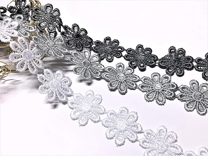 Amazon お花のレース 3m 幅2 5cm レース リボン ケミカルレース モチーフ ハンドメイド リメイク 布 生地 ハギレ Mix O レース 通販