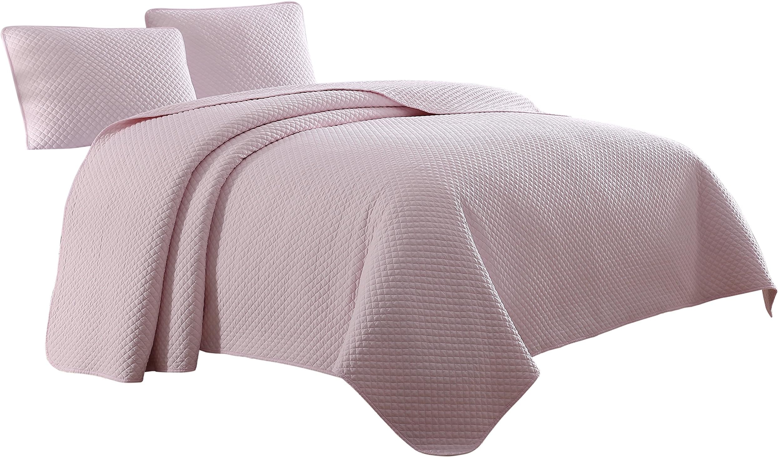 Cozy Beddings Elliott Quilt Set, Twin/Twin XL, Soft Rose