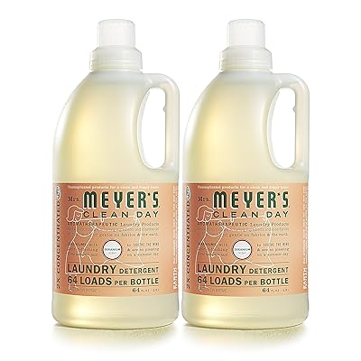 Mrs. Meyer's Clean Day Liquid Laundry Detergent, Cruelty Free and Biodegradable Formula, Geranium Scent, 64 oz- Pack of 2