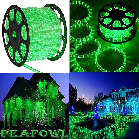 Peafowl led Rope(Strip) Light IP65 with Adapter (Diwali Light,Home Decoration,Christmas,Festival Light) Green 50 Meter.