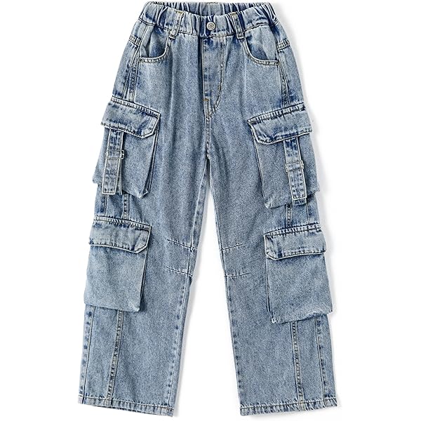 Amazon.com: KIDSCOOL SPACE Little Girls' Cargo Jeans with