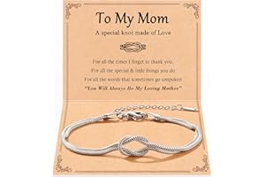 Tarsus Love Knot Mom Bracelet, Mom Birthday Mothers Day Christmas Jewelry Gifts for Mother Women