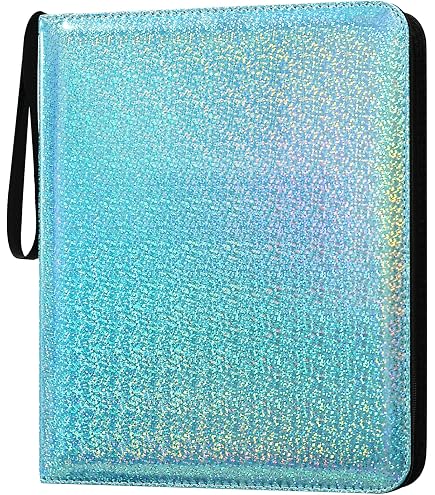 light blue card binder Glitter Binder, Holds 1080 Cards, 9-Pocket Trading Card sword and shield jp Deck:Emerald & Ruby Made from PP material The Hobbit Reprints $22