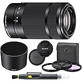 Sony E 55-210mm f/4.5-6.3 OSS Lens (Black) for Sony E-Mount Cameras Bundle. Includes: Filter Kit, Cleaning Pen, Front and Rea