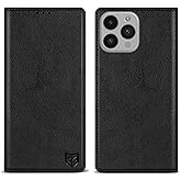 ZZXX for iPhone 14 Pro Wallet Case with [RFID Blocking] Card Slot Stand Strong Magnetic Leather Flip Fold Protective Phone Case for iPhone 14 Pro Case Wallet(Black-6.1 inch)