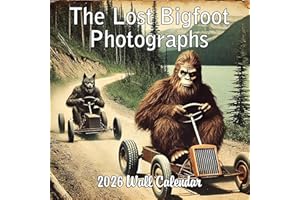 BLUE WOLF CALENDAR COMPANY 2026 The Lost Bigfoot Photographs Monthly Wall Calendar - "Recently Uncovered Vintage Pictures" of Bigfoot Doing Funny Things | 12" x 24" | Thick Sturdy Paper | White Elephant or Gag Gift Funny Calendar 2025-2026