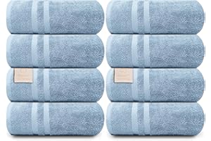 ORGANIX - SUSTAINABLE HEALTH SUPPLIES Organix Oversized 8 Piece Soft Bath Sheets Towels 550 GSM Cotton Bath Towels Extra Large 35"x70", Highly Absorbent & Quick Dry, Super Soft Hotel Quality Extra Large Bath Towels, Daily Use (Light Blue)