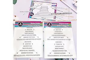 Alinacutle Sentiment Stamp Clear Stamp with Frame Tag Die Cut Stripe Die Paper Craft Metal Die-Cuts,Scrapbooking Cutting，4/PK Stripe Clear Stamps Matching 1/PK Stripe Banner Die