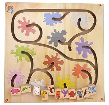 Skillofun Wooden Maze Chase - Colors, Multi Color