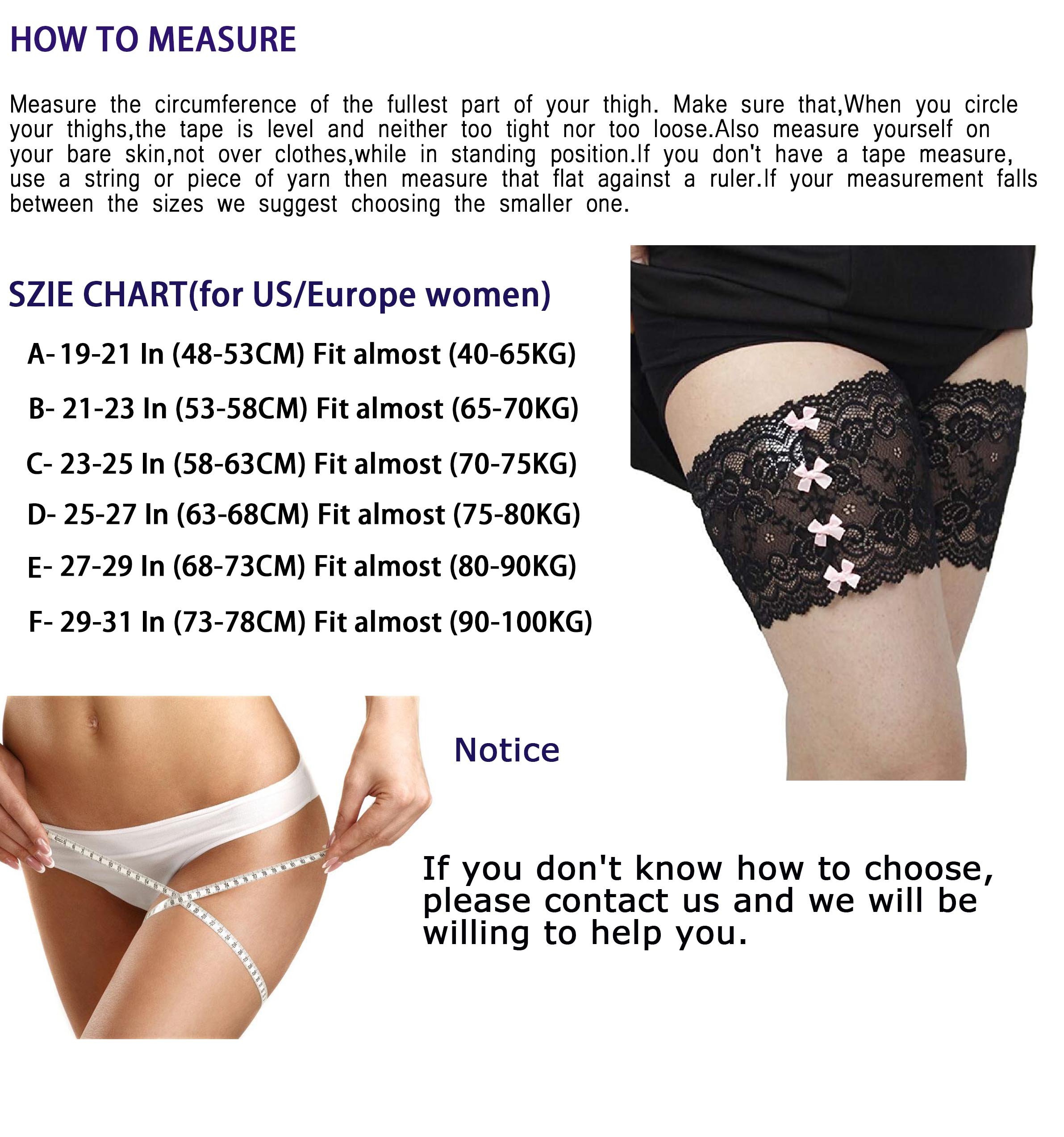 CREE Women Sexy Lace Anti-Chafing Thigh Bands with Bowknots - Prevent Inner Thigh Chafing with No-Slip Silicone FLESH-D