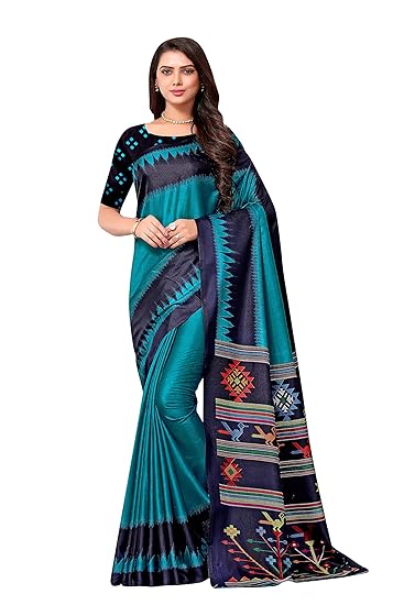 Womens Cotton Silk Paisley Printed Saree