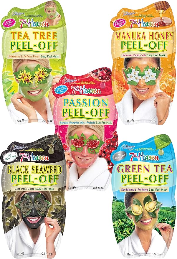 7th Heaven Pamper Peel Off Face Mask Pack with Tea Tree, Manuka Honey