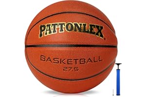 PATTONLEX Kids/Youth Basketball Size 5 (27.5") Composite Leather Basketballs for Junior Boys and Girls Indoor/Outdoor Basketball Game