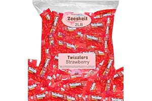 ZEESKEIT Repackaged Twizzlers Twists Strawberry Candy, 2 Lb Individually Wrapped 0.6 oz. Fun Size Licorice Chewy
